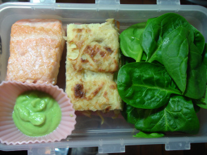 recette de Saumon et émulsion de petit pois au wasabi Lunch box Pavé de Saumon et émulsion de petit pois au wasabi