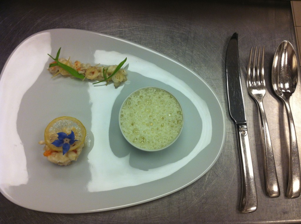 Entrée au crabe, hôtel Burgundy, Pierre Rigothier