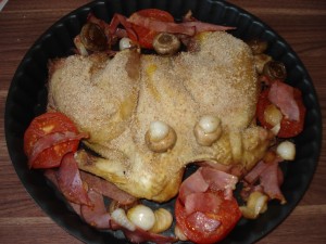 Poulet grilleà l'americaine, sauce diable